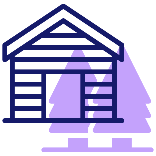 Cabin architecture and city wood holidays icon