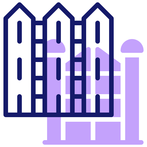 Fence farming and gardening property boundary icon