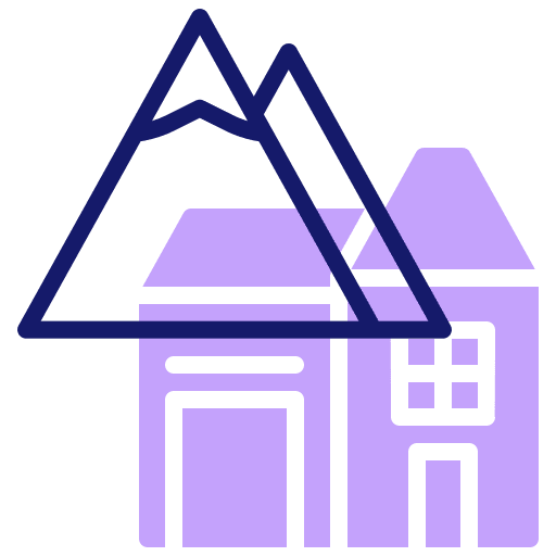 Rocky mountains architecture and city altitude farming and gardening icon Rocky mountains architecture and city altitude farming and gardening icon