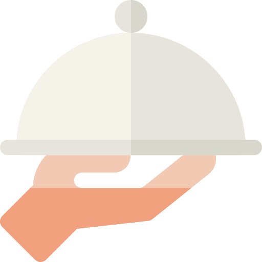 Waiter cover plate food and restaurant icon