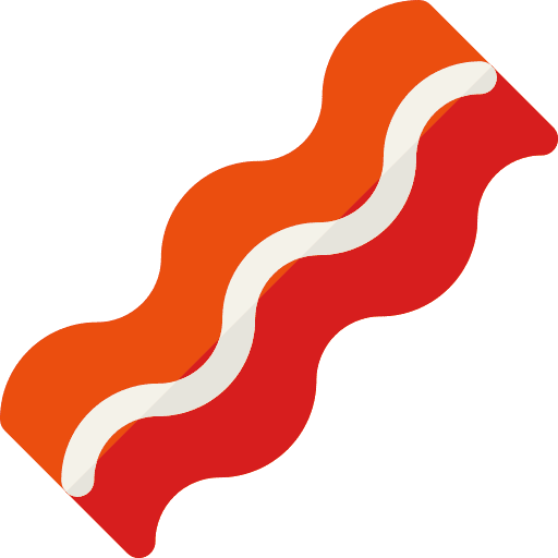 Bacon barbecue food and restaurant grilled icon Bacon barbecue food and restaurant grilled icon