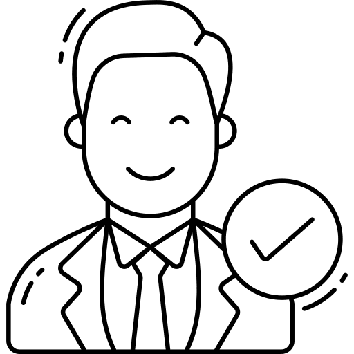 Candidate selected check mark professions and jobs icon