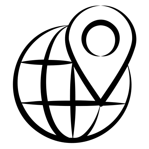 Location maps and location network globe icon
