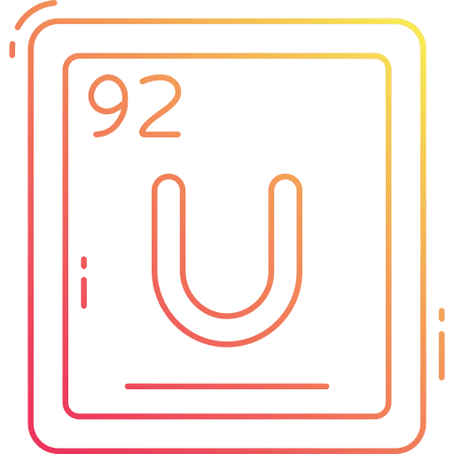 Uranium periodic table chemistry education icon Uranium periodic table chemistry education icon