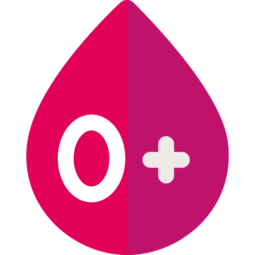 Blood type blood 0+ drop icon