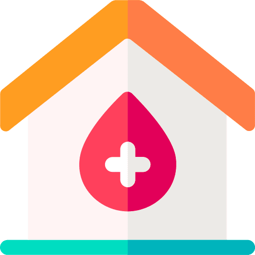 Donation clinic architecture and city donation icon