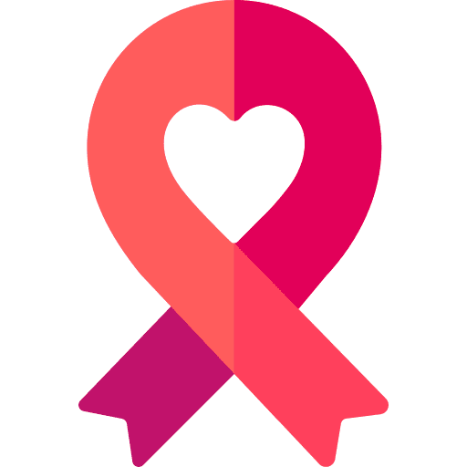 Ribbon medical awareness heart icon