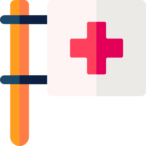 Red cross signaling sign first aid icon Red cross signaling sign first aid icon