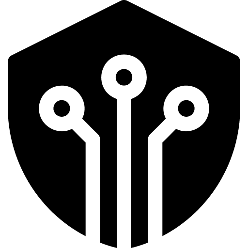 Digital security shield safety security icon