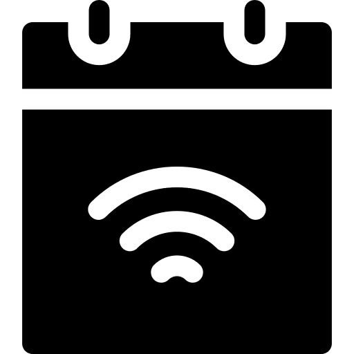 Calendar planner wifi connection calendar icon Calendar planner wifi connection calendar icon