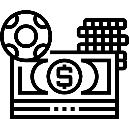 Gambling money dollar casino icon