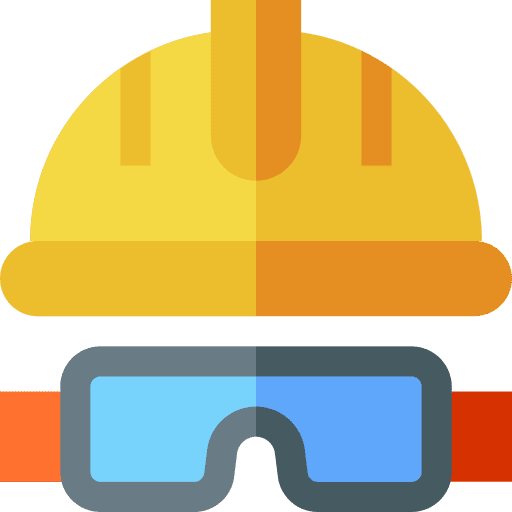 Helmet goggles hard hat construction icon