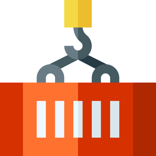 Container shipping and delivery hook industry icon Container shipping and delivery hook industry icon