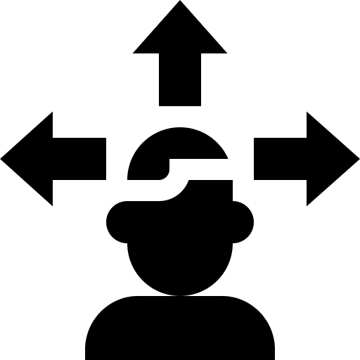 Decision making direction caucasian people icon Decision making direction caucasian people icon