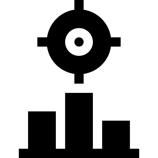 Target aim bar graph graph icon Target aim bar graph graph icon