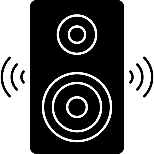 Woofer music and multimedia subwoofer sound system icon