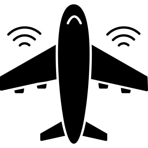Airplane wifi signal transportation flight icon