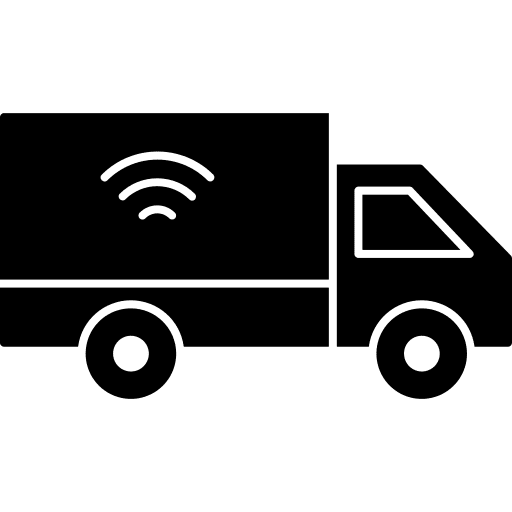 Delivery truck vehicle wifi signal transportation icon