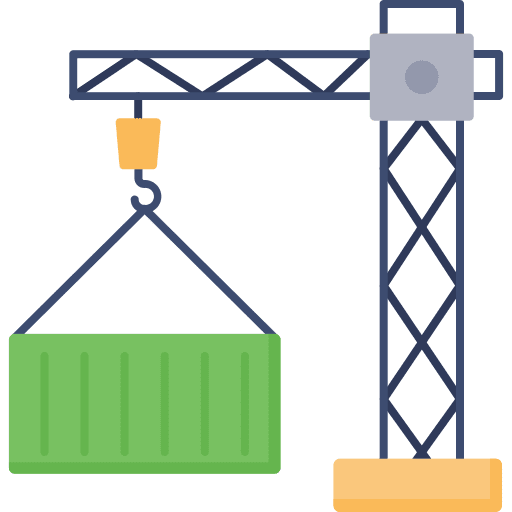 Crane container construction and tools hook icon