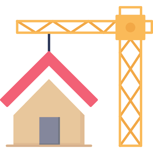 Crane construction and tools house lift icon