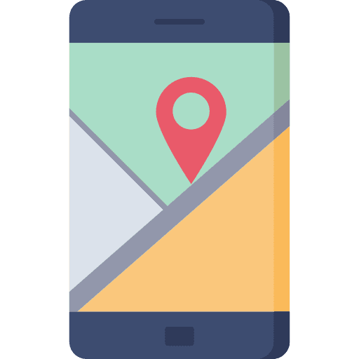 Mobile map mobile map mobile phone pin icon