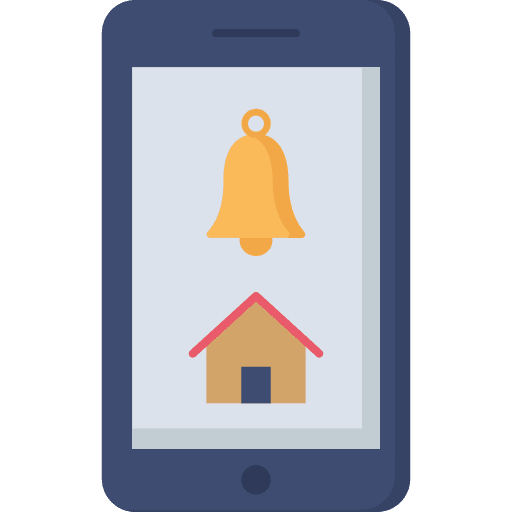 Mobile phone phone house bell icon