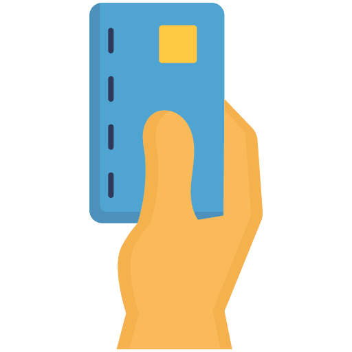 Credit card commerce and shopping debit card credit card icon