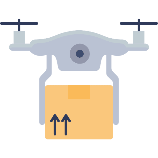 Drone delivery drone box drone delivery icon