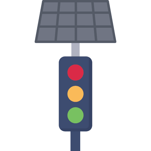 Traffic signal traffic signal solar panel renewable energy icon