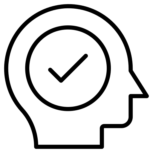 Head thinking checked user icon