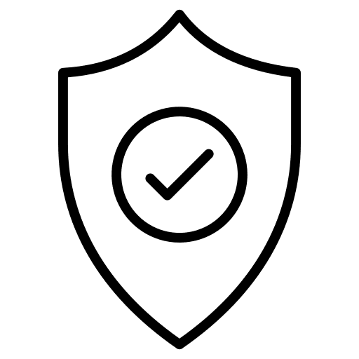 Shield check mark antivirus security icon