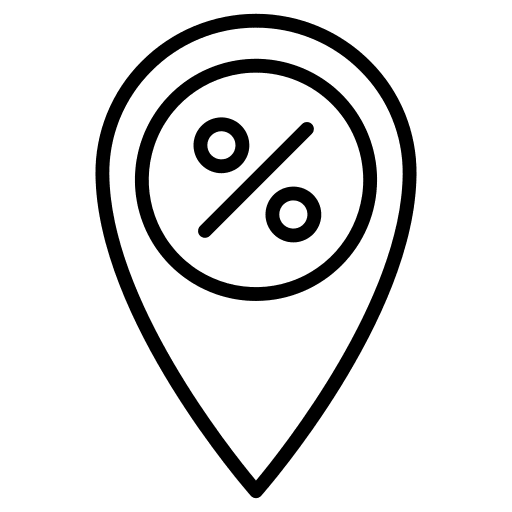 Map pointer pin percentage location icon