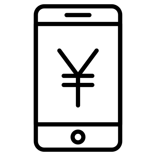 Mobile phone smartphone mobile phone currency icon