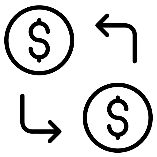 Currency arrows currency dollar icon