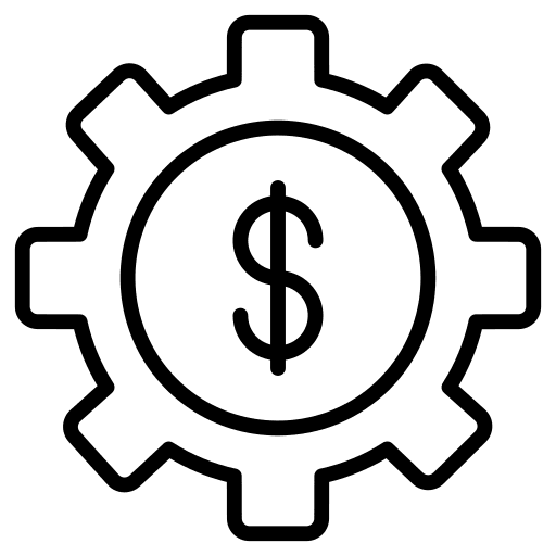 Gear working dollar capital icon
