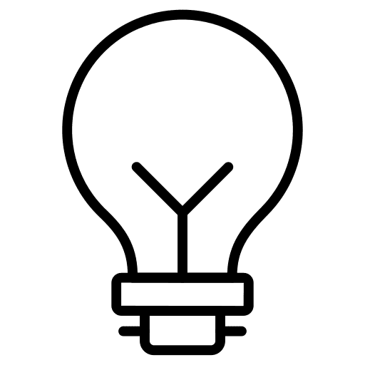 Light bulb invention conclusion light bulb icon