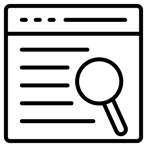 Web browser seo and web magnifier web icon