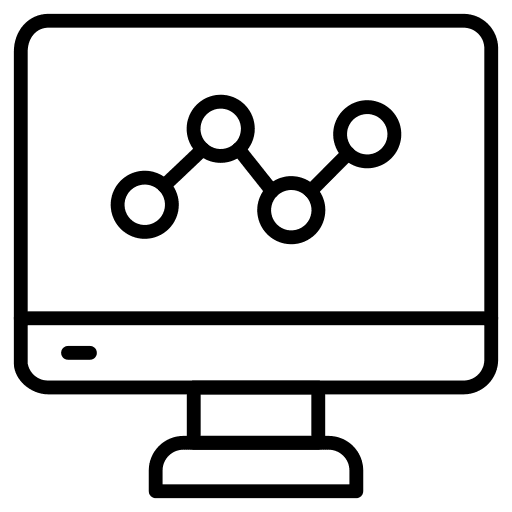 Monitor screen line graph monitor business and finance icon
