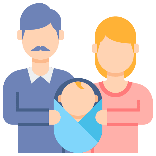 Child father raising parenthood icon