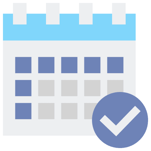 Household chores timetable check time and date icon