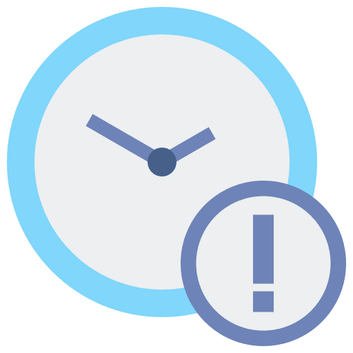 Time out exclamation mark watch out of time icon