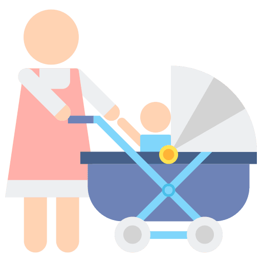 Babysitter user baby stroller baby icon