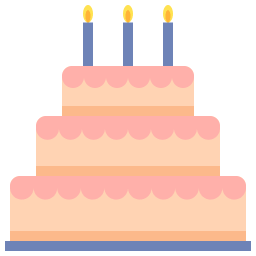 Cake party food and restaurant dessert icon