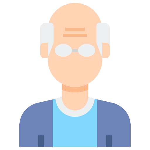Grandfather user eyeglasses profile icon
