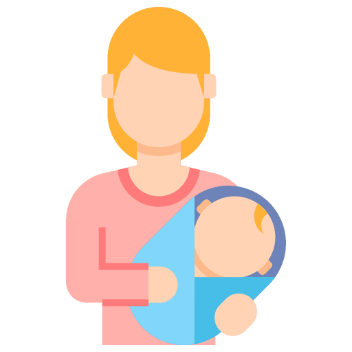 Postnatal user baby mother icon