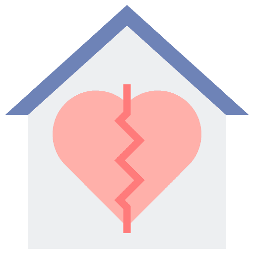 Divorce marital status separation home icon