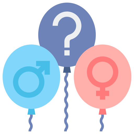 Gender baby shower reveal female icon