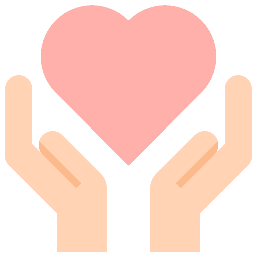 Love donation solidarity hands icon