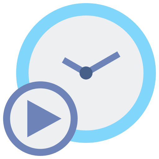 Play watch time and date clock icon