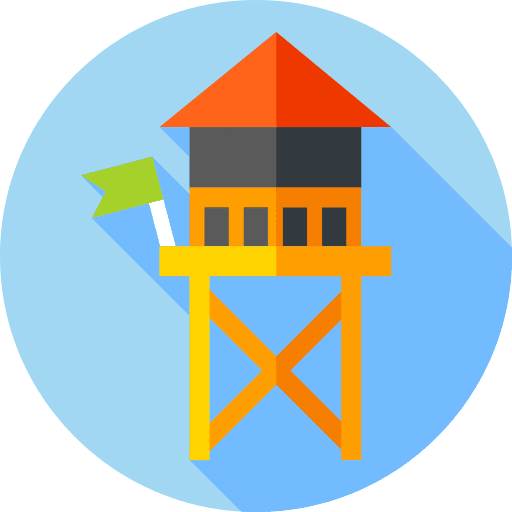 Lifeguard tower holidays lifesaver beach icon Lifeguard tower holidays lifesaver beach icon
